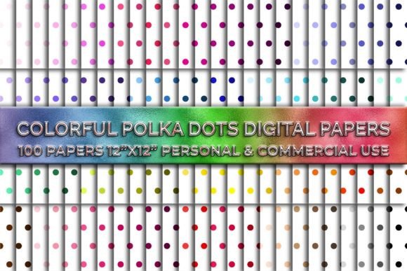 100 Colorful Polka Dots Digital Paper: A Versatile Asset for Creative Projects