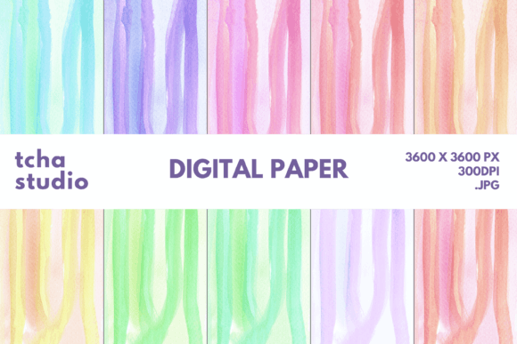 Cute Line Watercolor Digital Papers: A Versatile Design Solution for Creative Projects