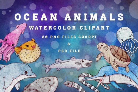 Cute Ocean Watercolour: A Versatile Design Asset for Creative Projects
