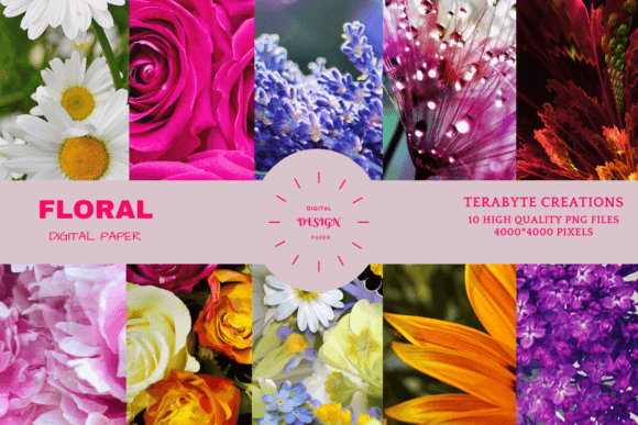 Floral Texture Digital Paper