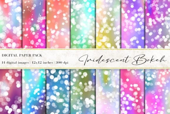 Iridescent Bokeh Digital Papers