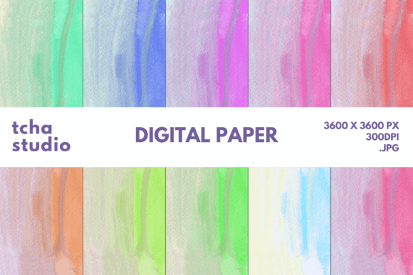 Line Watercolor Digital Papers