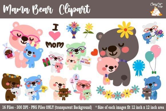 Mama Bear Clip Art for Creative Projects