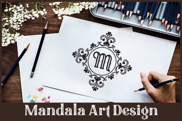 Mandala M Letter Design for Creative Projects