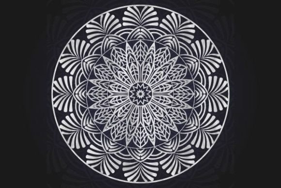 Silver Color Indian Mandala Background