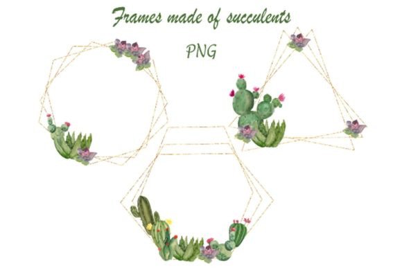 Succulent Wreath and Floral Frame Clipart: A Versatile Design Asset for Creative Projects