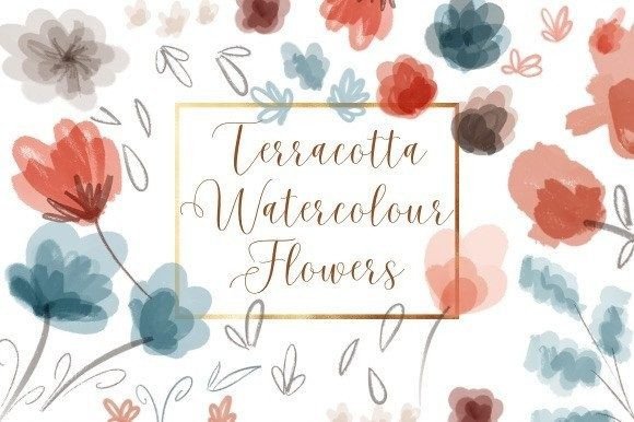 Terracotta Watercolour Flowers: A Versatile Design Element for Modern Creations